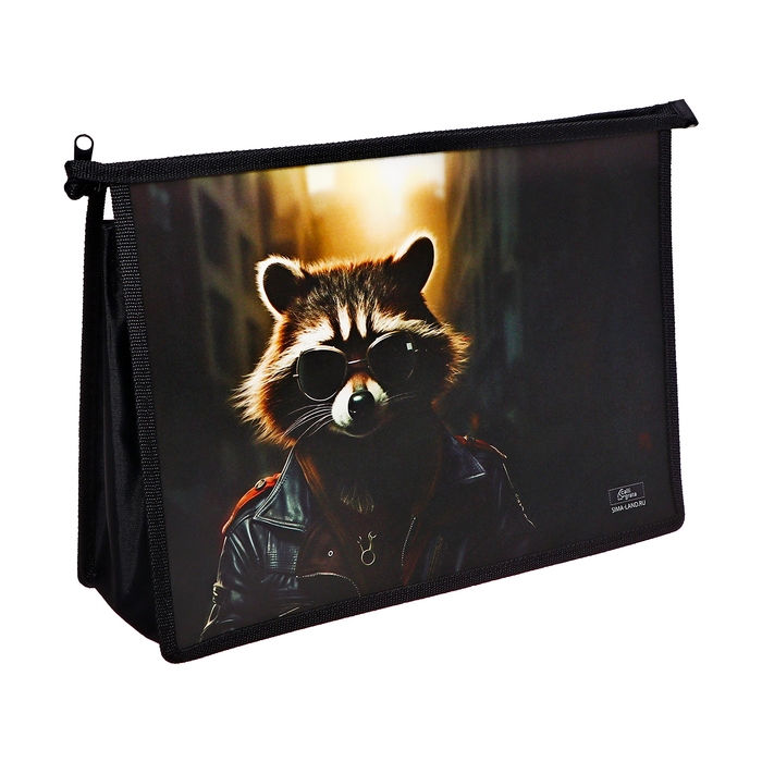 Папка д/труда А4 молния сверху пластик ПТР-22 Calligrata мал Папка д/труда А4 молния сверху пластик ПТР-22 Calligrata мал "Енот"