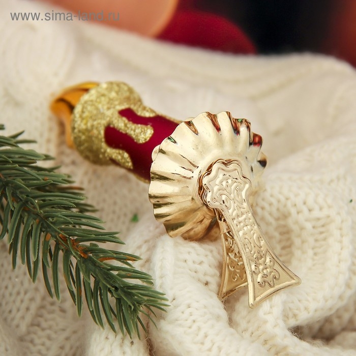 Ёлочная игрушка Ёлочная игрушка "Свеча" h-8,7 см, микс