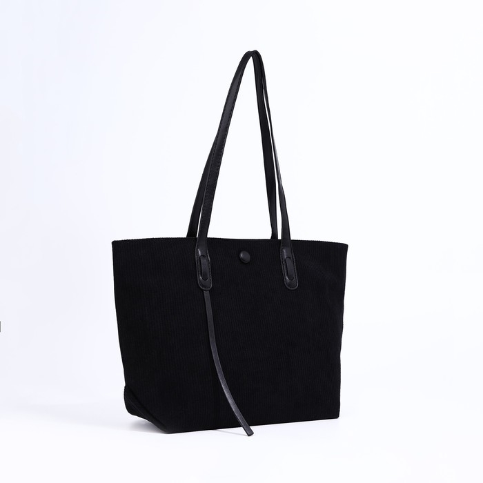 Сумка-шопер женская на молнии, цвет чёрный