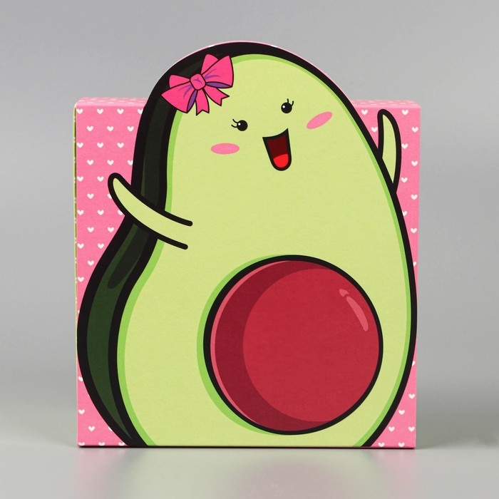 Коробка подарочная складная, упаковка, «Авокадо», 15 х 15 х 8 см Коробка подарочная складная, упаковка, «Авокадо», 15 х 15 х 8 см