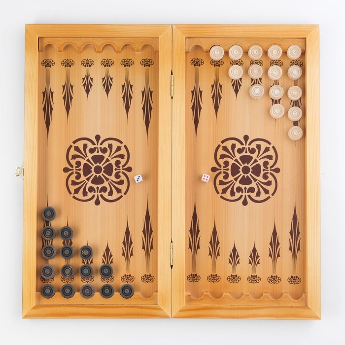 Нарды деревянные большие, настольная игра Нарды деревянные большие, настольная игра "Лиса" с шашками 40 х 40 см, настольная игра