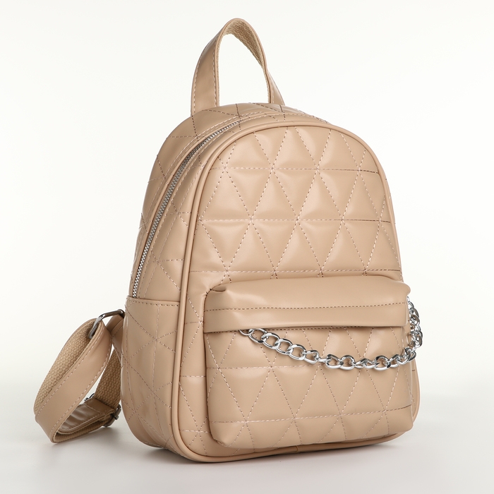 Рюкзак женский на молнии, цвет бежевый Рюкзак женский на молнии, цвет бежевый