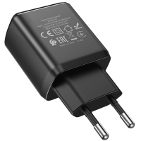 Сетевое зарядное устройство Hoco N7, 2 USB - 2.1 А, кабель microUSB 1 м, черный