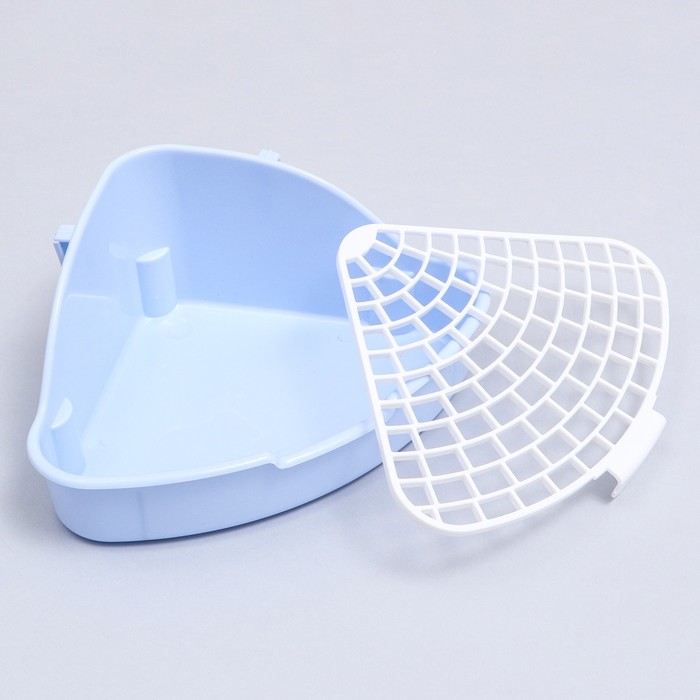 Туалет угловой для кроликов и хорьков Туалет угловой для кроликов и хорьков "Пижон", 24 х 18 х 11 см, синий