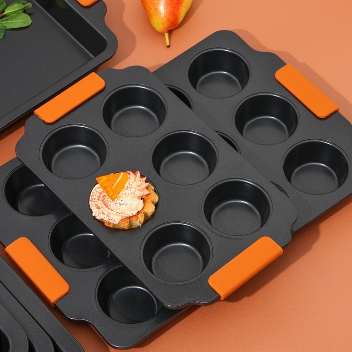 Форма для выпечки Magistro «French Bakery. Круг», 39×26,3×3.4 см, 12 ячеек, антипригарное покрытие Форма для выпечки Magistro «French Bakery. Круг», 39×26,3×3.4 см, 12 ячеек, антипригарное покрытие