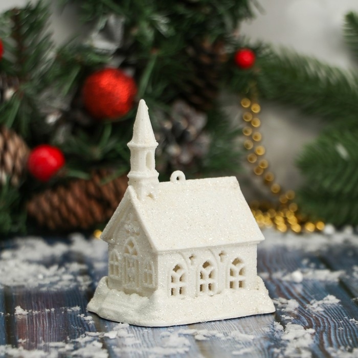 Украшение ёлочное "Снежный замок" 6х6 см, белый