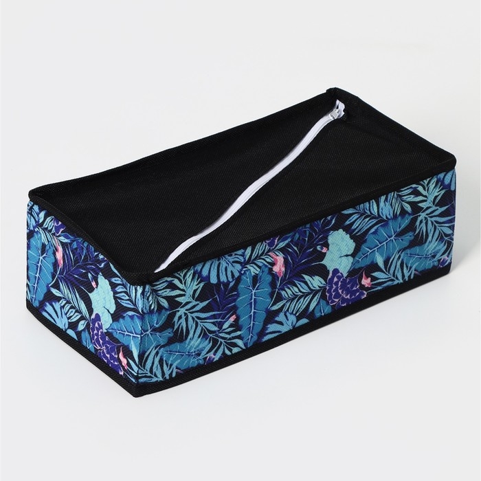 Органайзер для хранения белья Доляна «Тропики», 8 ячеек, 28×14×10 см, цвет синий Органайзер для хранения белья Доляна «Тропики», 8 ячеек, 28×14×10 см, цвет синий