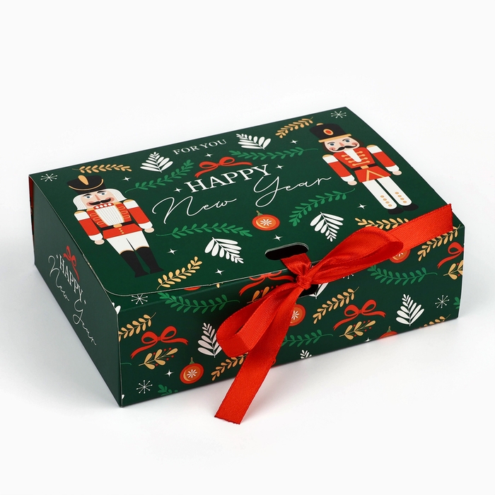 Коробка подарочная новогодняя складная двухсторонняя «Щелкунчик», 16.5 х 12.5 х 5 см, БЕЗ ЛЕНТЫ, Новый год Коробка подарочная новогодняя складная двухсторонняя «Щелкунчик», 16.5 х 12.5 х 5 см, БЕЗ ЛЕНТЫ, Новый год