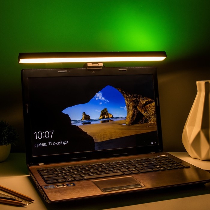 Светильник для экрана Светильник для экрана "Люмис" LED 5Вт 3000К-6000К RGB 201Лм Ra85 USB черный 10,4х6,5х40см