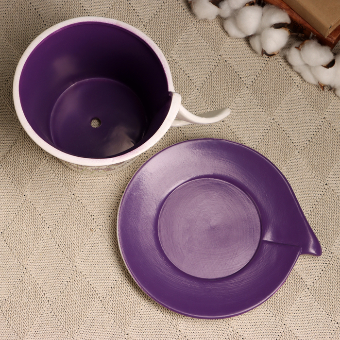 Горшок в форме чашки Горшок в форме чашки "Вильда" лаванда, 16х12х11см