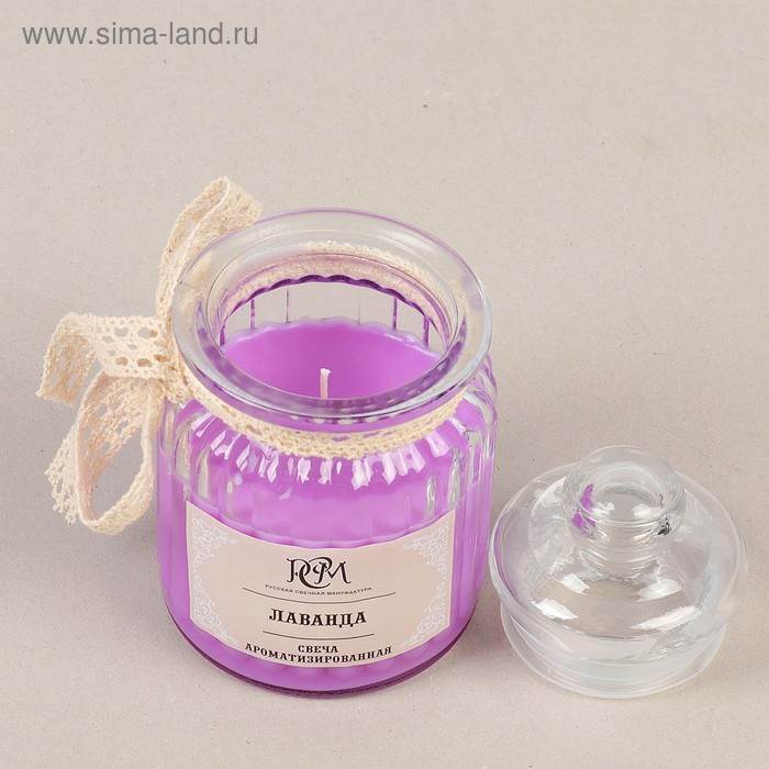 Свеча в банке ароматизированная  Свеча в банке ароматизированная "Лаванда" 180гр, время горения 45ч