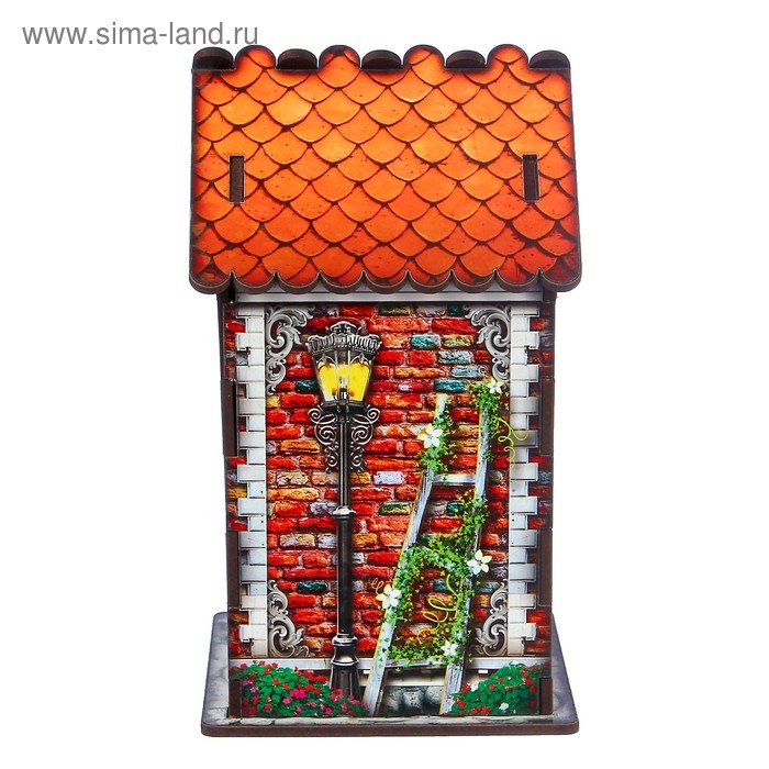 Чайный домик "Дом из красного кирпича", 9,8×9,8×17,4 см