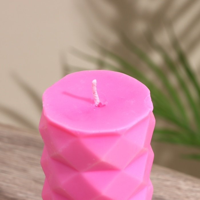 Свеча  Свеча "Столб ромбики" 6х6х12 см, соевый воск, микс