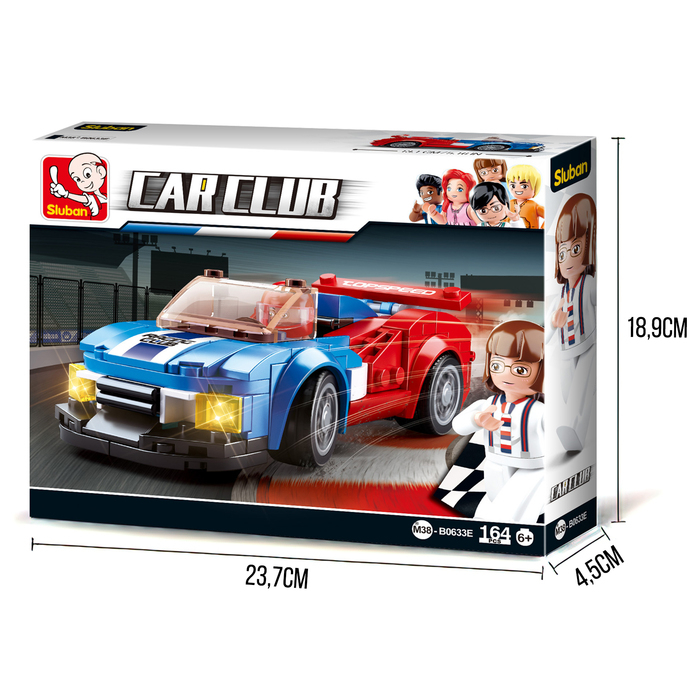 Конструктор гоночная машина Sluban Автоклуб, 164 детали, 6+ Конструктор гоночная машина Sluban Автоклуб, 164 детали, 6+