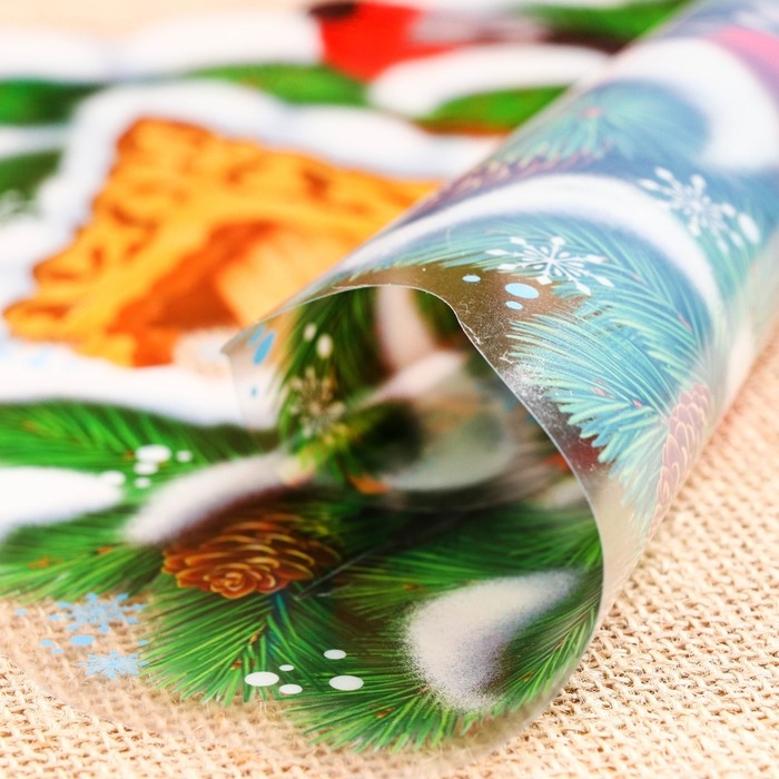 Набор наклеек оформительский  Набор наклеек оформительский "Снегири в лесу" 33,8х24,4см