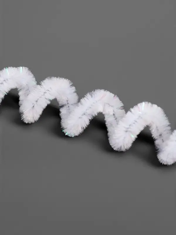 Синельная проволока, набор 50 шт., белая с люрексом, 30 см