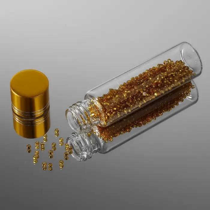 Баночки для хранения бисера, в крафтовой коробке, d=2.2&times;8 см, 5 шт.