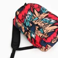 Рюкзак школьный &laquo;Абстракция&raquo; с карманами, 30&times;13&times;42 см, красный