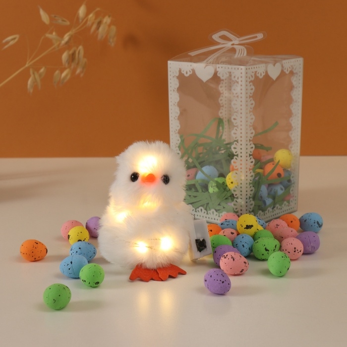 Набор подарочный  Набор подарочный "Цыплёнок белый" яички 50 гр, роса 7х7х12 см