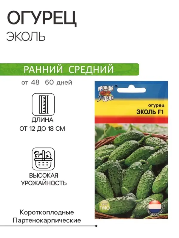 Семена Огурец "Эколь" F1, 0,2 г.