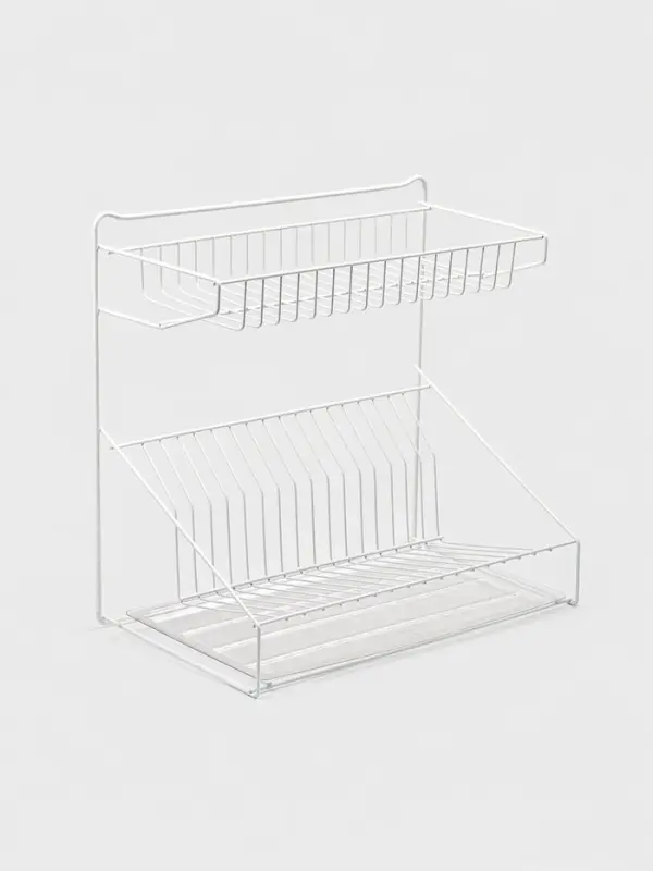 Сушилка для посуды с поддоном, 38.5&times;38.5&times;24 см, белый