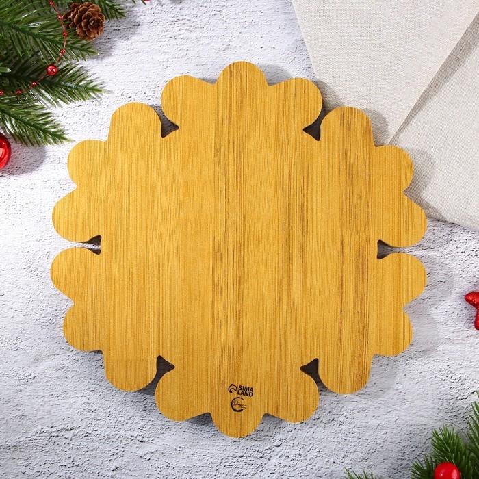 Новый год. Менажница деревянная «Снежинка», 25 х 25 см Новый год. Менажница деревянная «Снежинка», 25 х 25 см