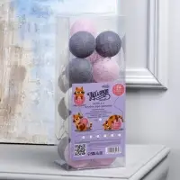 Гирлянда &laquo;Нить&raquo; 5 м с насадками &laquo;Клубки серо-розовые&raquo;, IP20, прозрачная нить, 20 LED, свечение белое, 220 В