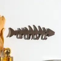 Крючки настенные &laquo;Рыбий скелет&raquo;, ключница декоративная, чугун, 19.7&times;6.5&times;1.5 см