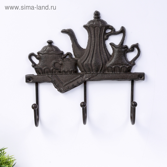 Крючки декоративные металл Крючки декоративные металл "Чаепитие" 18х20х5,5 см