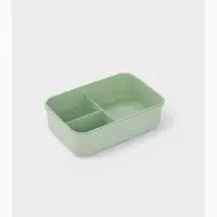Ланч - бокс в школу Доляна, 1.1 л, 21.5&times;15&times;8 см, с приборами, пшеничная солома, зелёный
