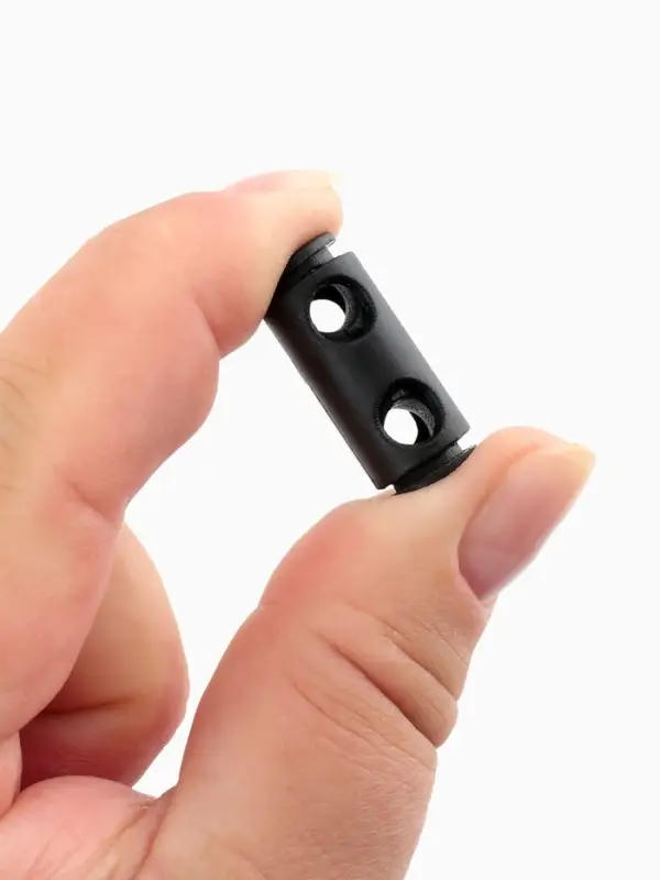 Фиксатор для шнура, двойной, d=5 мм, 11&times;33 мм, 30 шт., чёрный