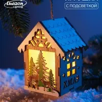 Ёлочная игрушка &laquo;Олени&raquo; 11&times;8 см, подвеска, от батареек AG10&times;3, свечение тёплое белое