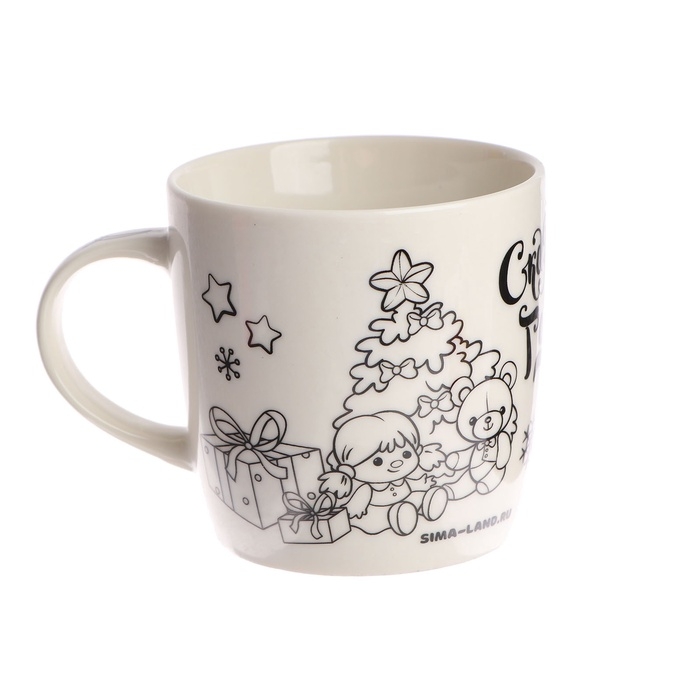 Кружка под раскраску на новый год «Сказочного праздника» 300 мл, набор для творчества Кружка под раскраску на новый год «Сказочного праздника» 300 мл, набор для творчества