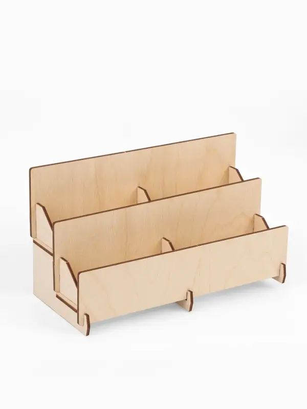 Подставка под открытки 4 ячейки по 10.8 см, 23.5&times;10.5&times;12.5 см, толщина 3 мм, бежевая