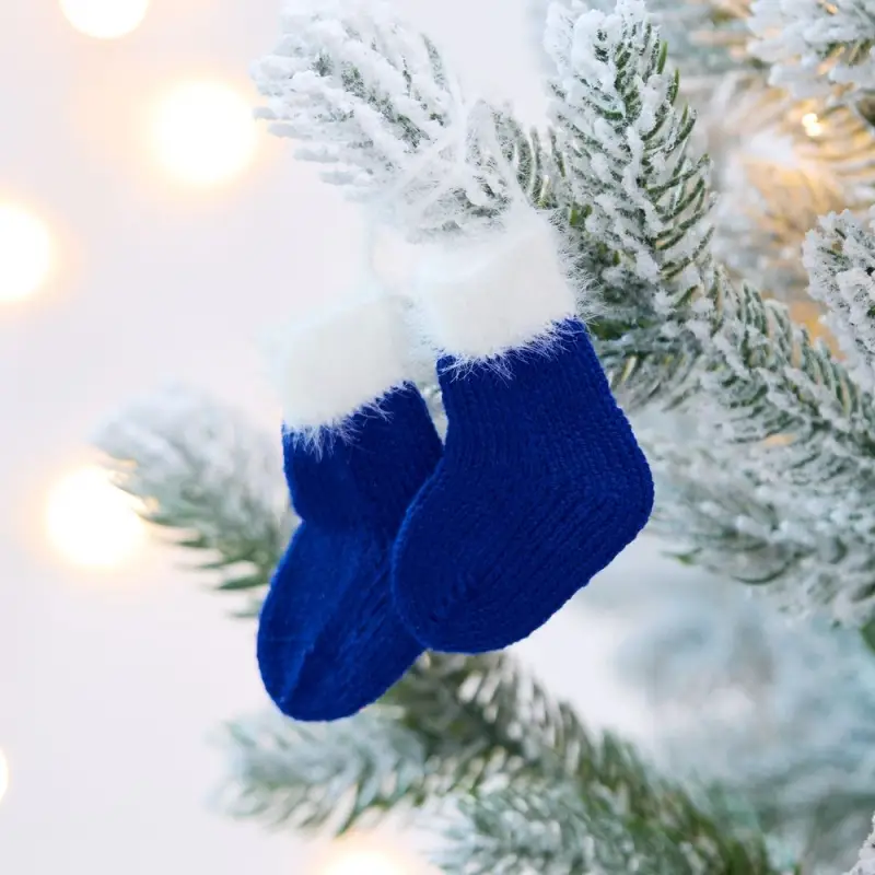 Подвеска на елку «Вьюшка», носочки, синяя