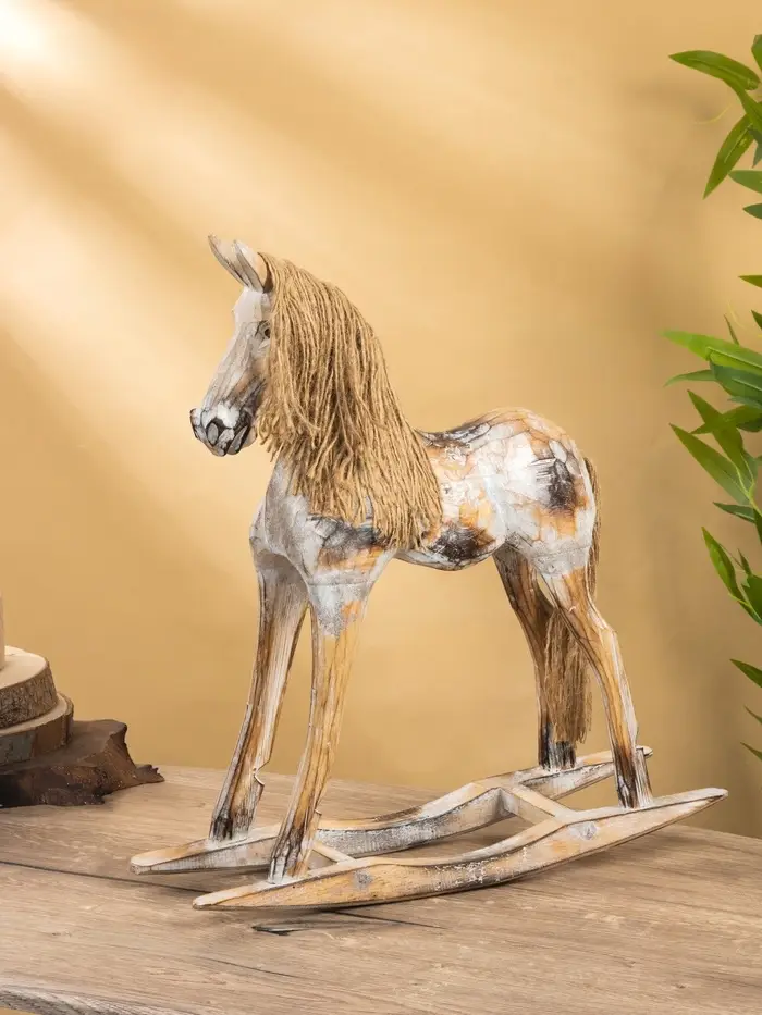 Сувенир «Лошадка-качалка, 41×12.5×44 см, дерево, бежевый Сувенир «Лошадка-качалка, 41×12.5×44 см, дерево, бежевый