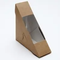 Упаковка для сэндвича, крафт, 13×13×5 см