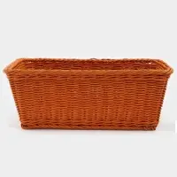 Корзина для продуктов Доляна, 40&times;30&times;15 см, пластик, плетёная, коричневая