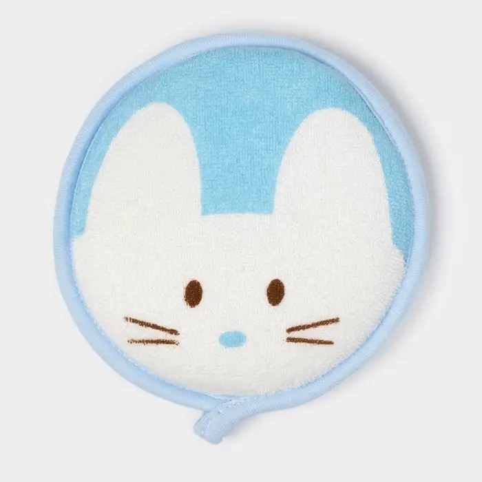 Мочалка детская для купания Доляна &laquo;Мышонок&raquo;, d=11.5 см, голубая