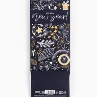 Пакет под бутылку подарочный новогодний ламинированный Happy New Year, 13&times;35&times;10 см