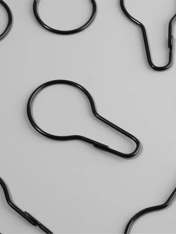 Крючок для штор, 6.8&times;3.8&times;0.2 см, 20 шт., чёрный