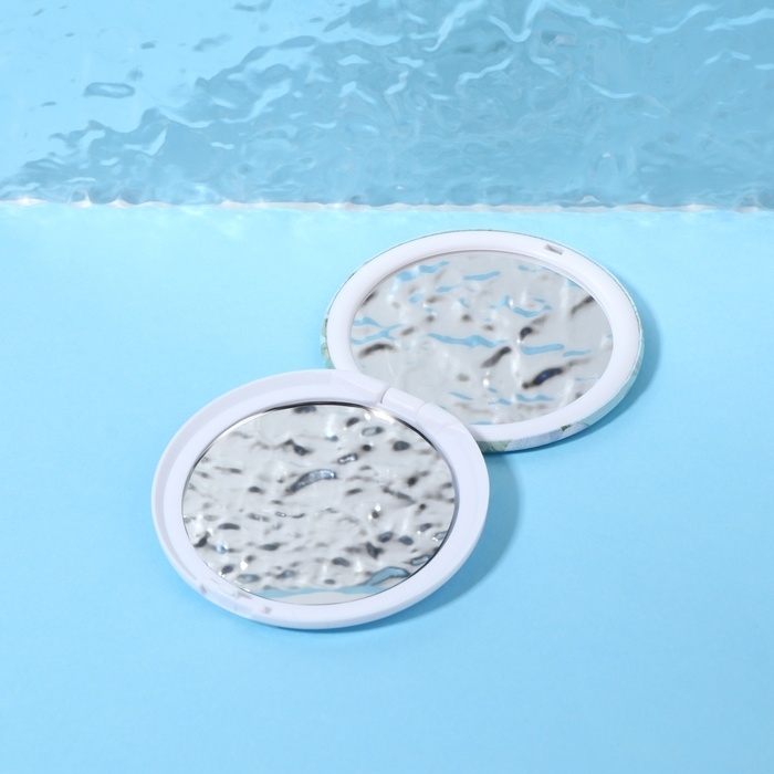 Зеркало складное «Цветы», d = 7,5 см, цвет голубой Зеркало складное «Цветы», d = 7,5 см, цвет голубой