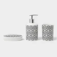 Набор аксессуаров для ванной комнаты Доляна &laquo;Марокко&raquo;, 3 предмета, мыльница, дозатор для мыла, стакан, белый