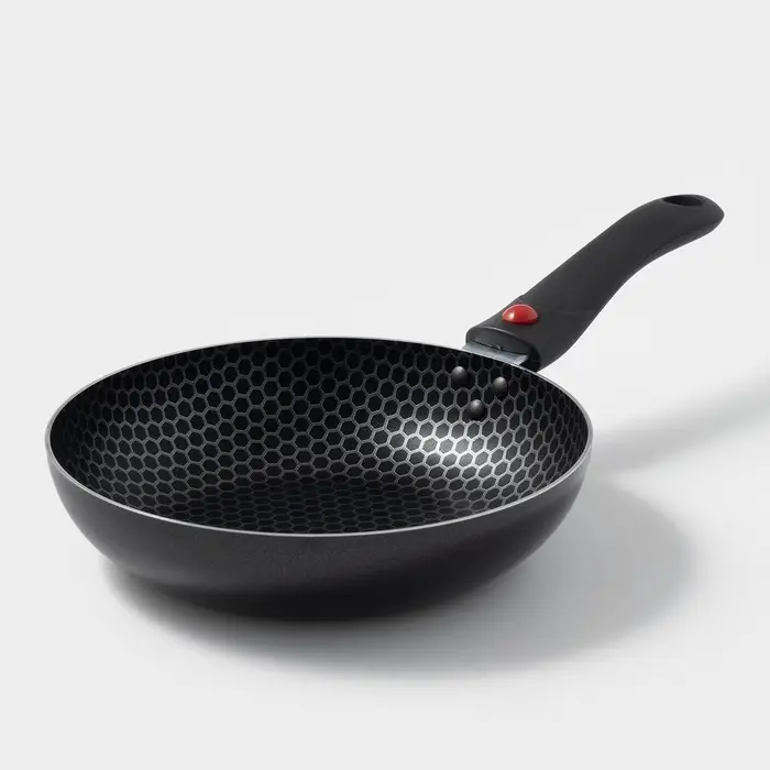 Сковорода Forever, d=20 см, стеклянная крышка, съёмная ручка, антипригарное покрытие, алюминий, чёрная