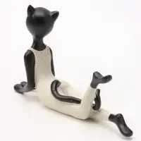 Сувенир полистоун &laquo;Кошка в комбинезоне&raquo;, 22&times;4.5&times;13 см, песочно-чёрный