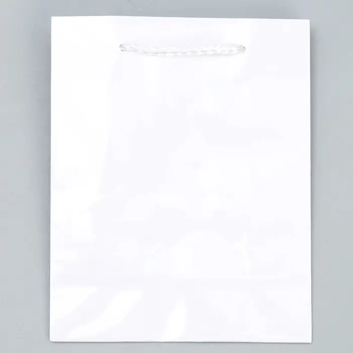 Пакет подарочный ламинированный, упаковка, «Белый», S 12 х 15 х 5.5 см