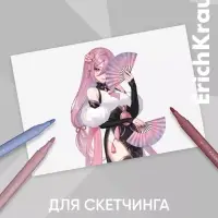 Набор маркеров акриловых 10 цветов, ErichKrause Manga, c пулевидным наконечником, МИКС
