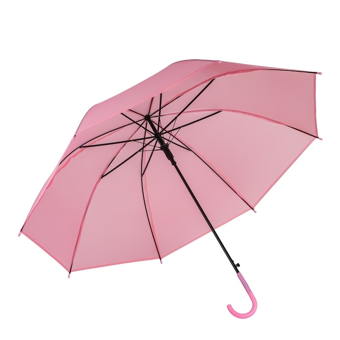 Зонт - трость полуавтоматический «Однотонный», 8 спиц, R = 47/55 см, D = 110 см, цвет розовый Зонт - трость полуавтоматический «Однотонный», 8 спиц, R = 47/55 см, D = 110 см, цвет розовый