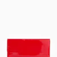Кошелёк женский на магните, 19.5&times;2.5&times;9 см, лаковый, красный