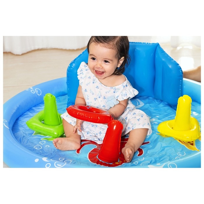 Бассейн надувной «Ракушка», 115 х 89 х 76 см, с навесом, от 6 месяцев, 52568 Бассейн надувной «Ракушка», 115 х 89 х 76 см, с навесом, от 6 месяцев, 52568